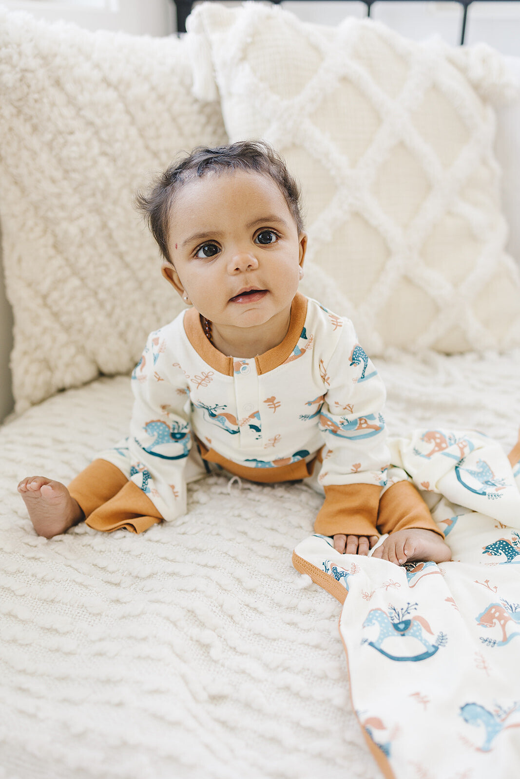 GOTS Certified Organic Cotton Playsuit - Rocking Horse