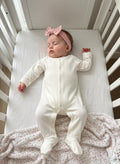 Cream Organic Footed Onesie