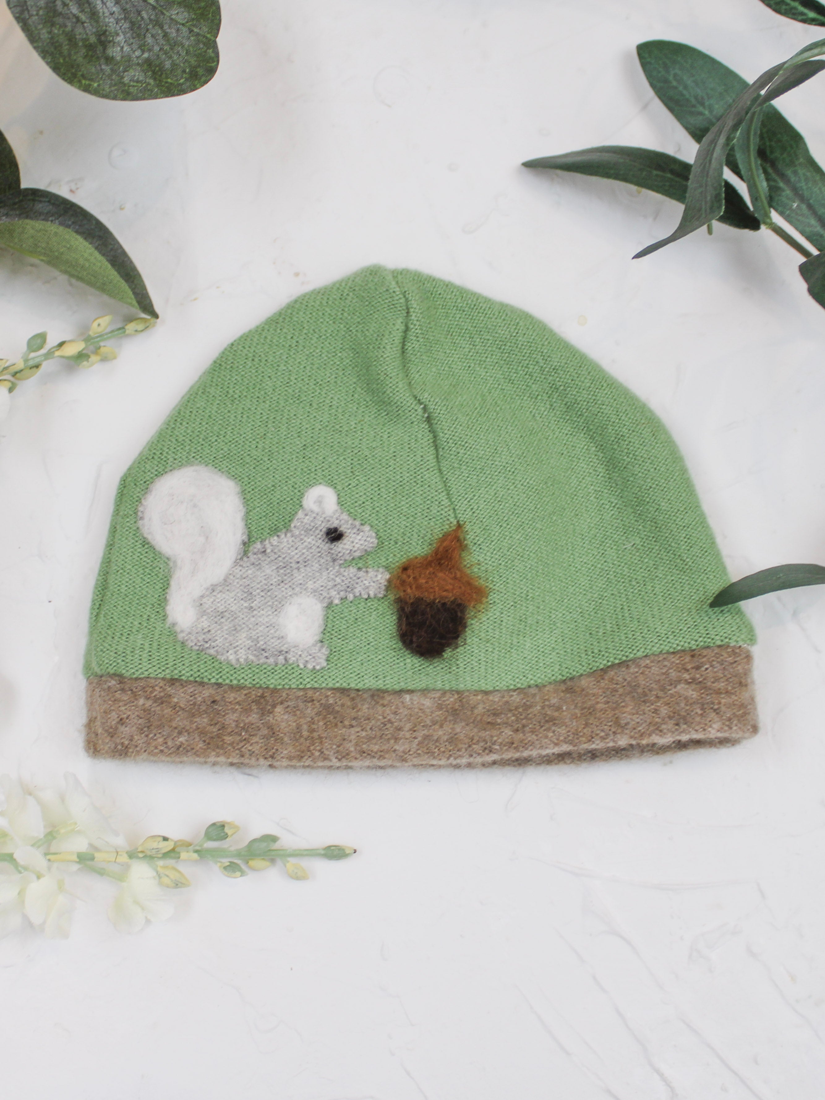Squirrel Cashmere Hat - Newborn