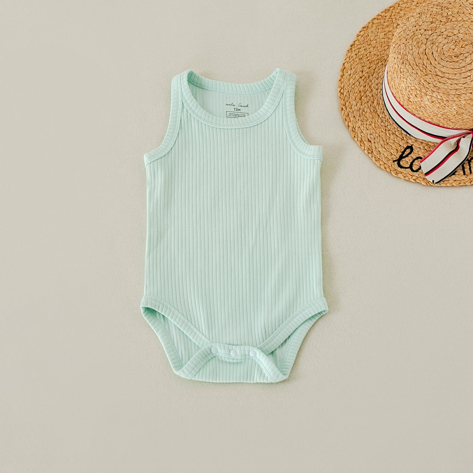 Water Lily Ribbed Organic Cotton Onesie