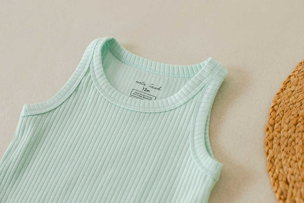 Water Lily Ribbed Organic Cotton Onesie