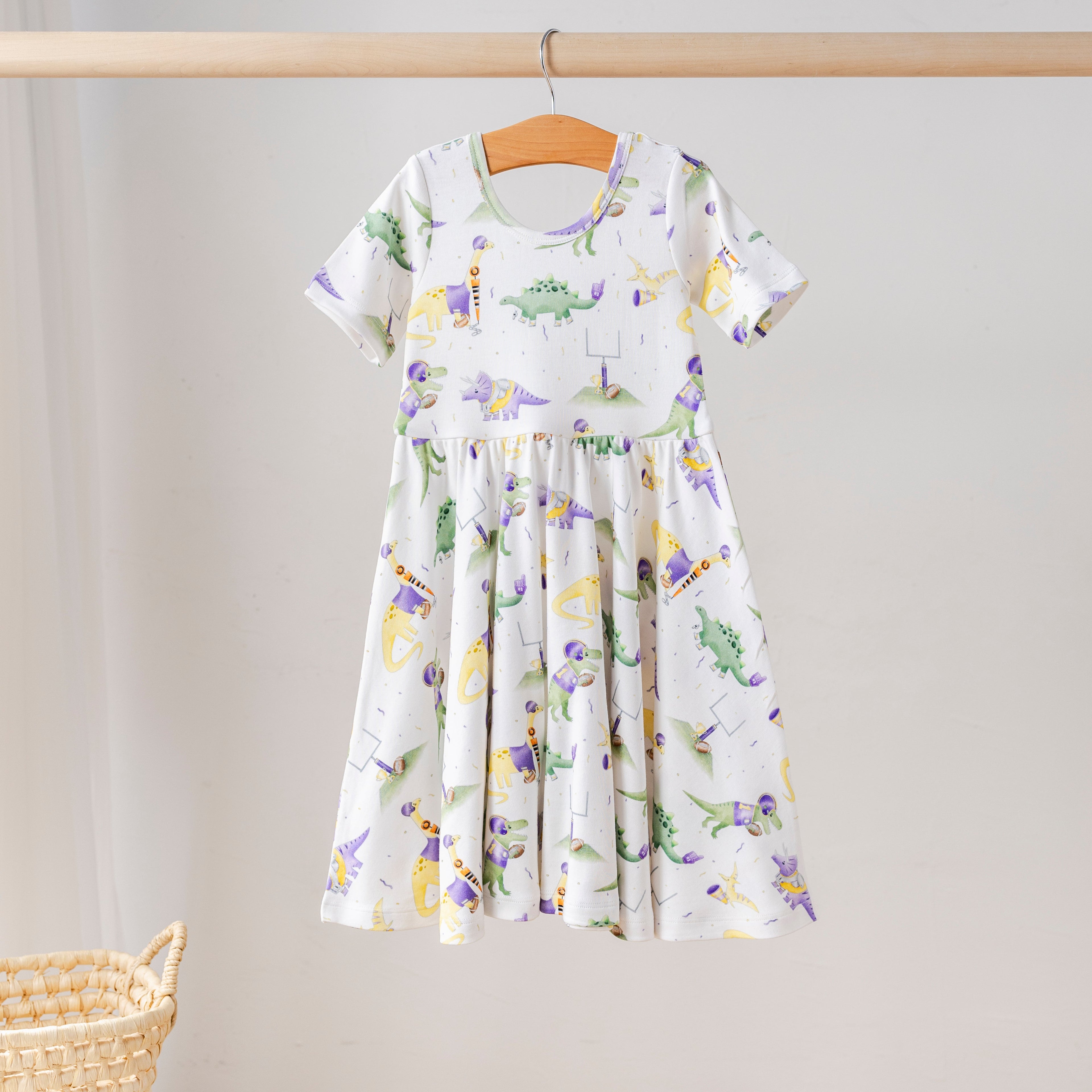 LSU Dino All-Stars Organic Cotton Dress for Kids