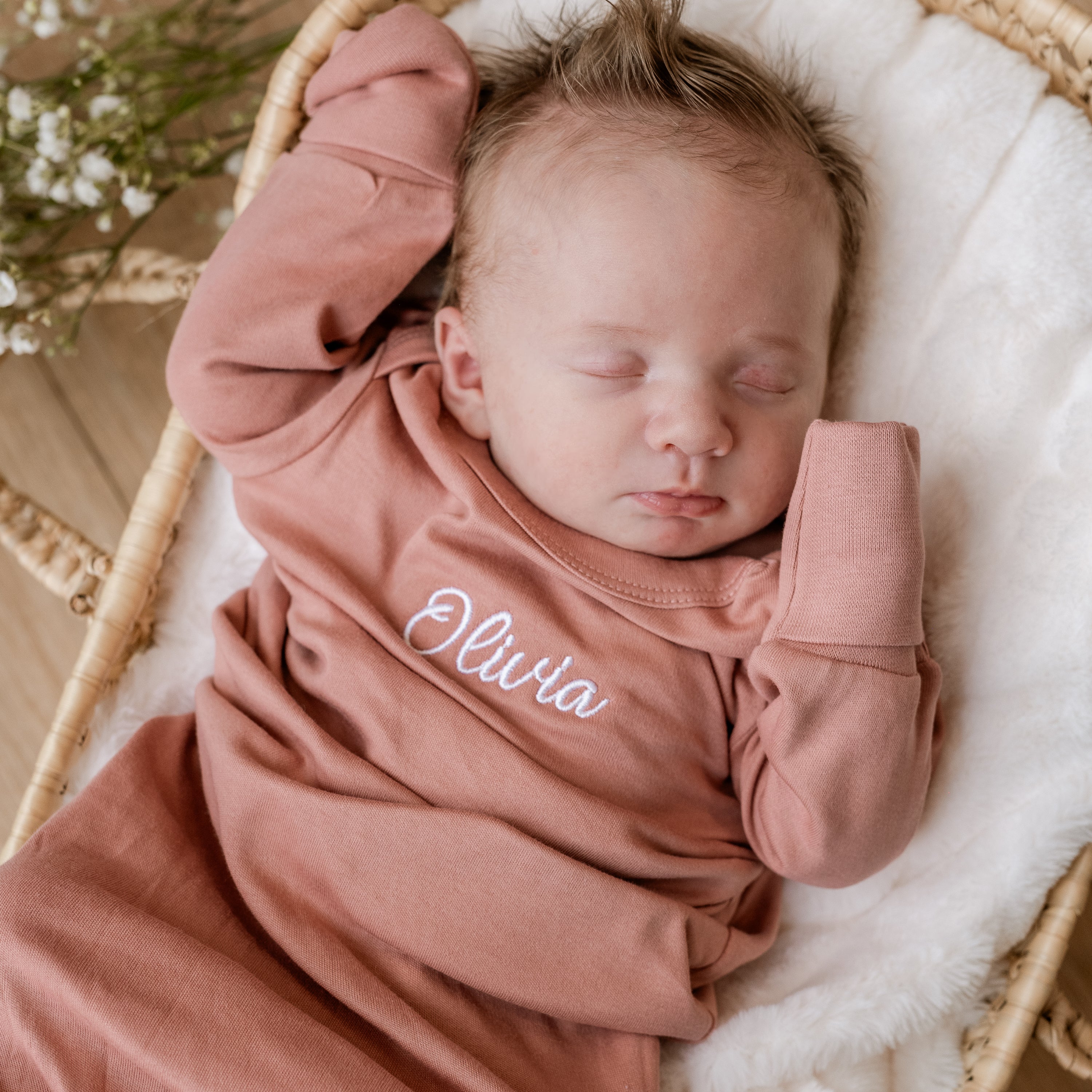 Personalized Organic Cotton Knotted Gown