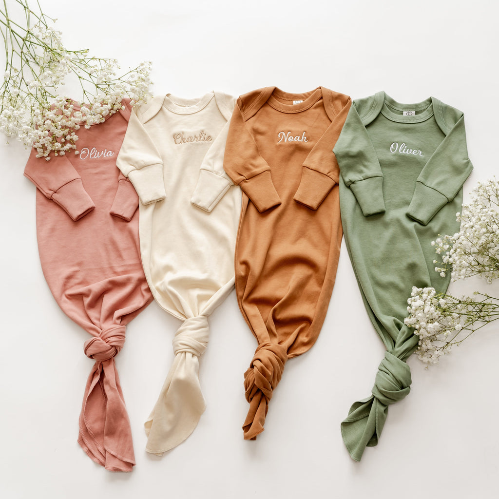 Personalized Organic Cotton Knotted Gown