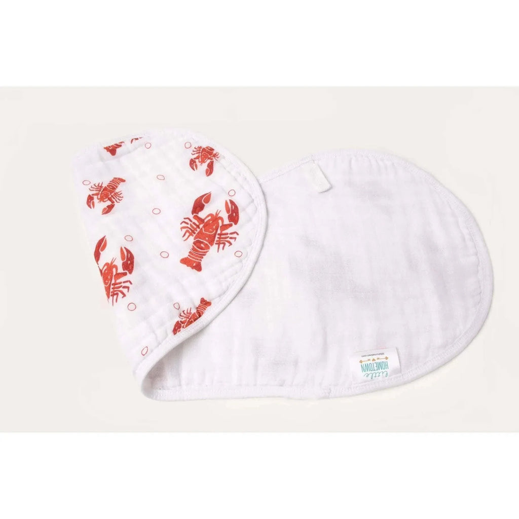 Little Hometown - Heads or Tails Burp and Bib Crawfish Print