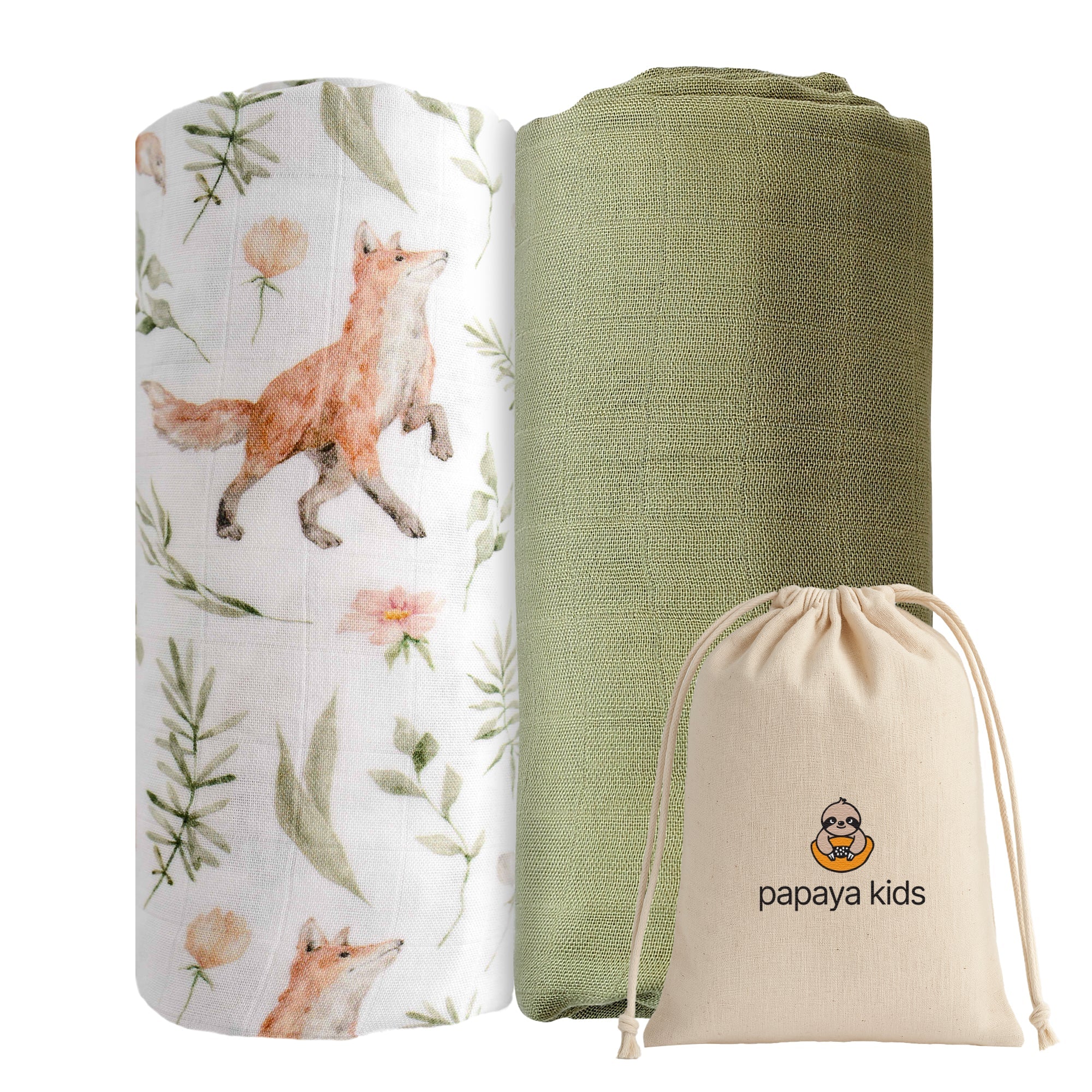 Muslin Swaddle Blankets - Soft Breathable Baby Swaddle Wrap, Bamboo Viscose & Cotton Receiving Blankets for Newborns, 2-Pack