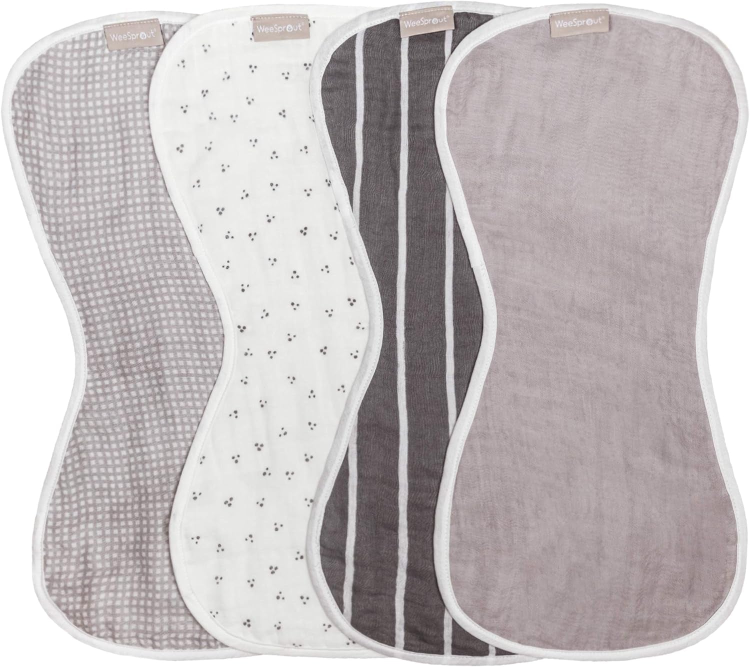 WeeSprout 100% Organic Cotton Burp Cloths — Ultra-Absorbent, Multi-Functional & Gentle on Baby’s Skin