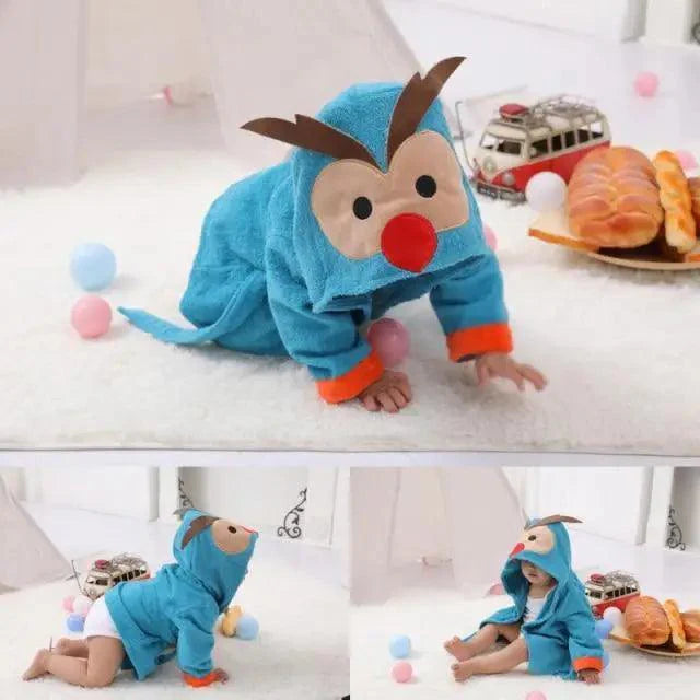 Baby Cute Mini Cartoon Bathrobes Soft Comfortable Bathrobe Warm Bath Towel For Babies Infants Beach Indoor Towel Durable Blankets
