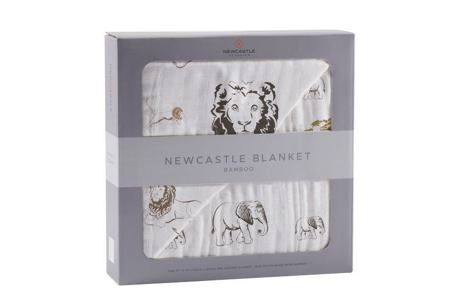 Bamboo Muslin Baby Blanket Lion Rhino Elephant Swaddle