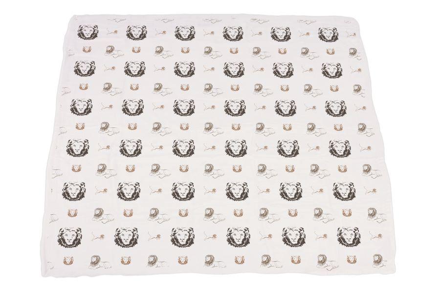 Bamboo Muslin Baby Blanket Lion Rhino Elephant Swaddle