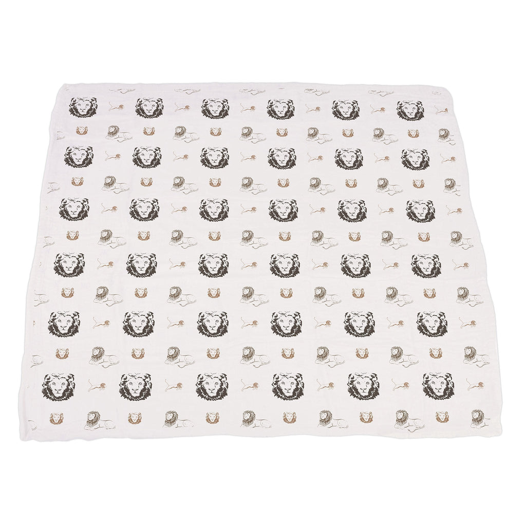 Bamboo Muslin Baby Blanket Lion Rhino Elephant Swaddle