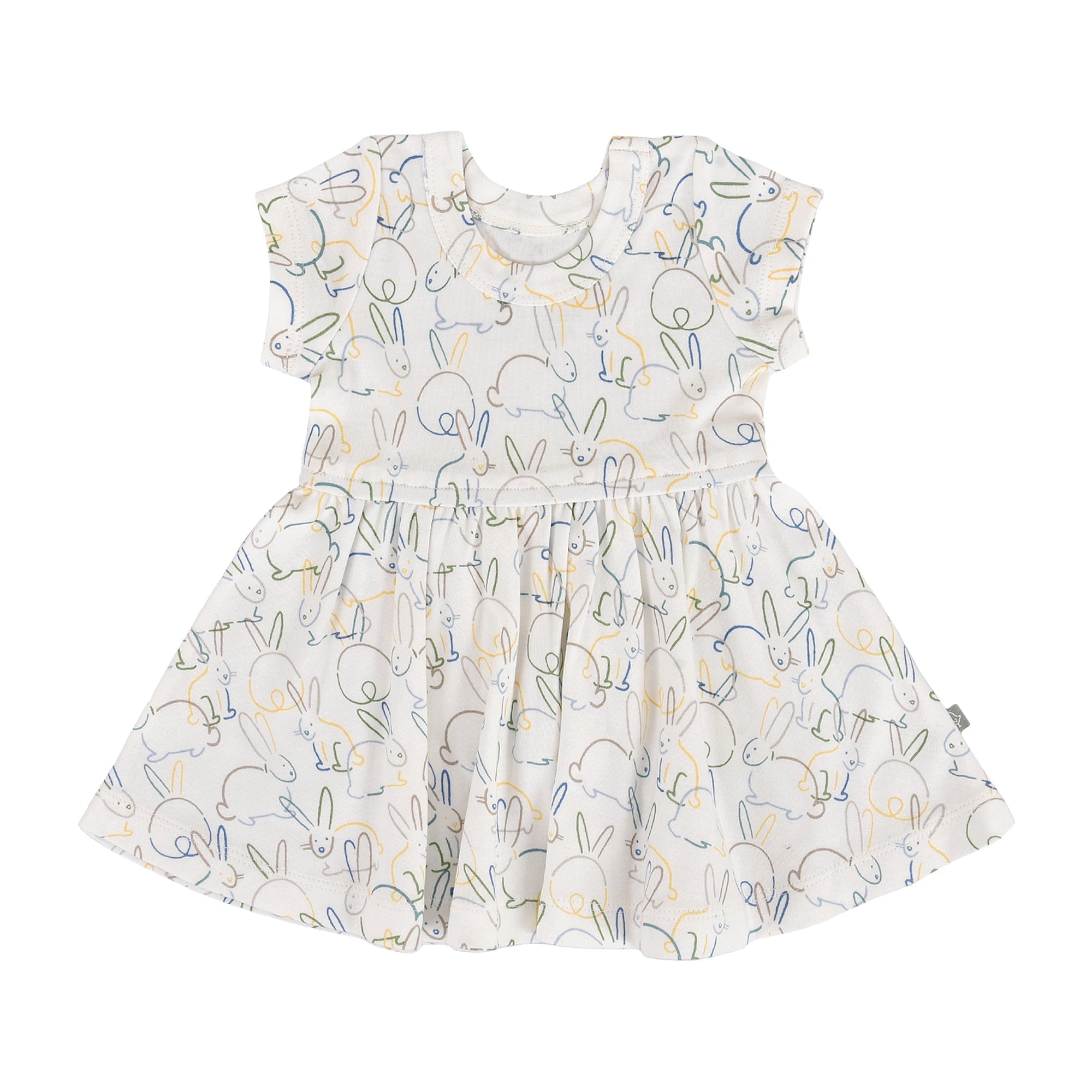 short sleeve twirl dress | bunnies