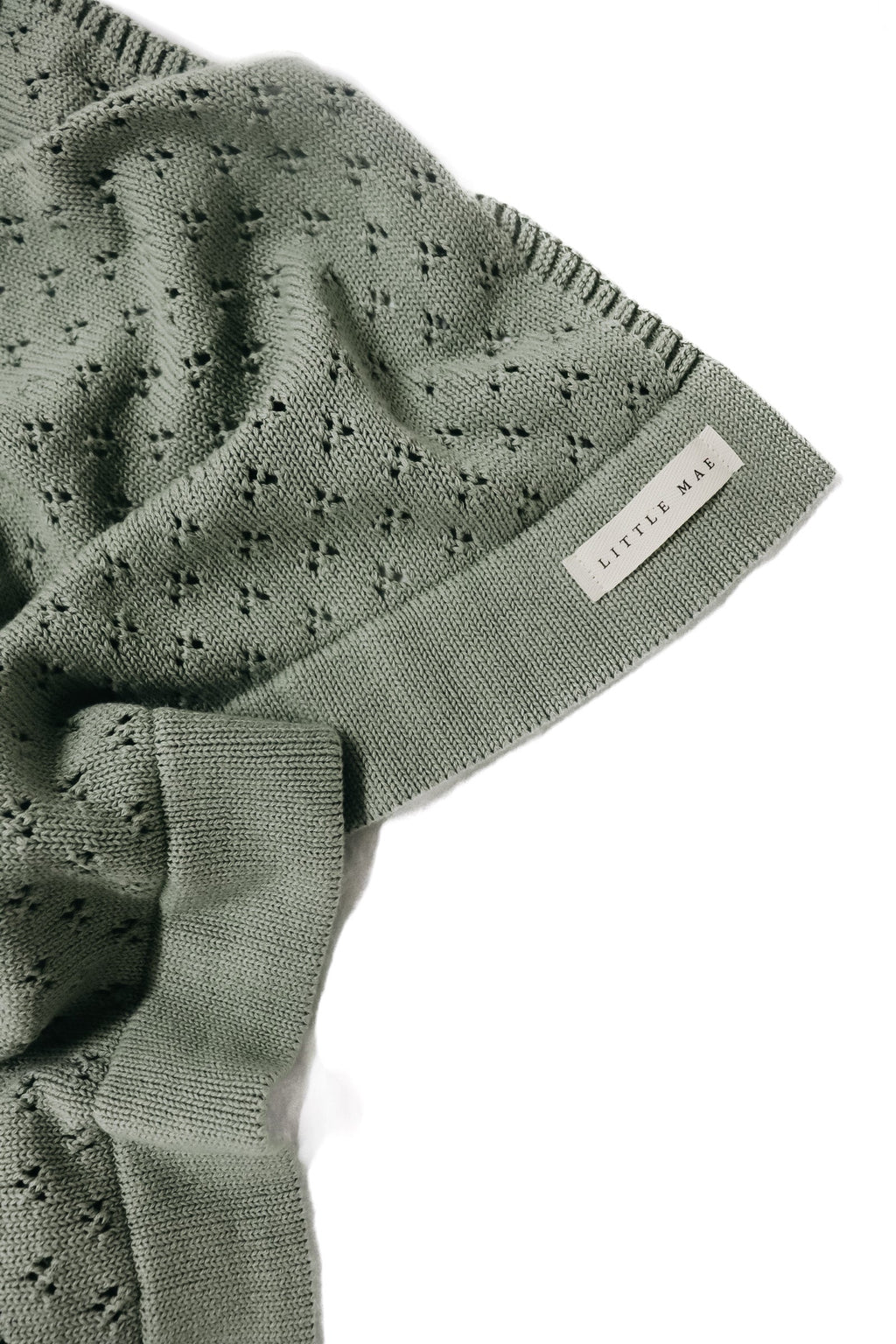 Mint Pointelle Knit Blanket