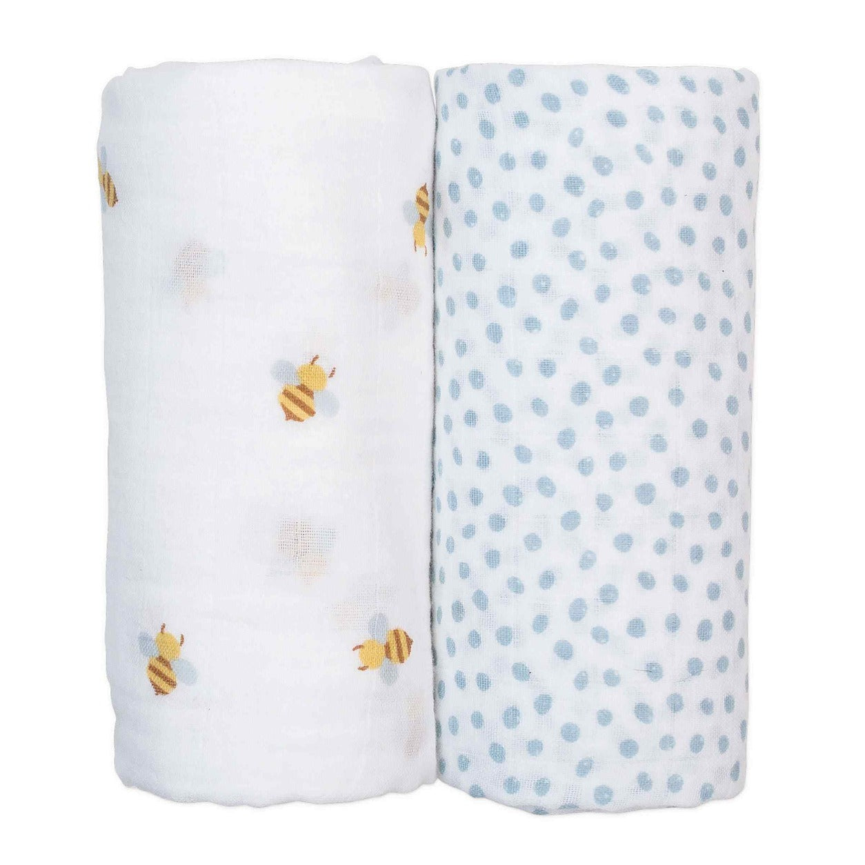 Lulujo Cotton Swaddles  Bees And Dots