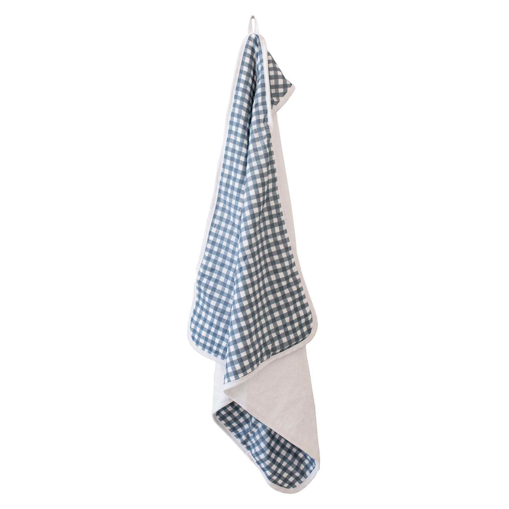 Lulujo Hooded Towel – Navy & Gingham