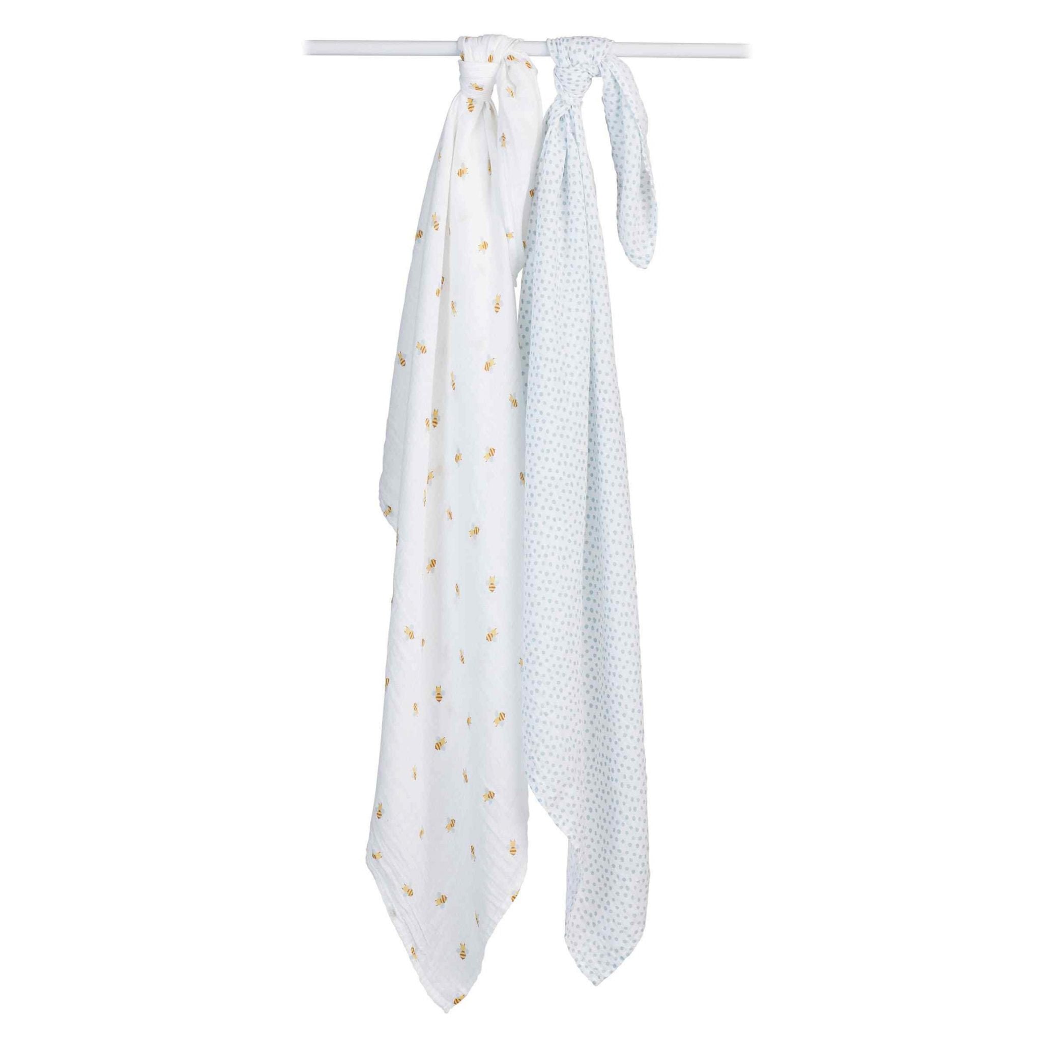 Lulujo Cotton Swaddles  Bees And Dots