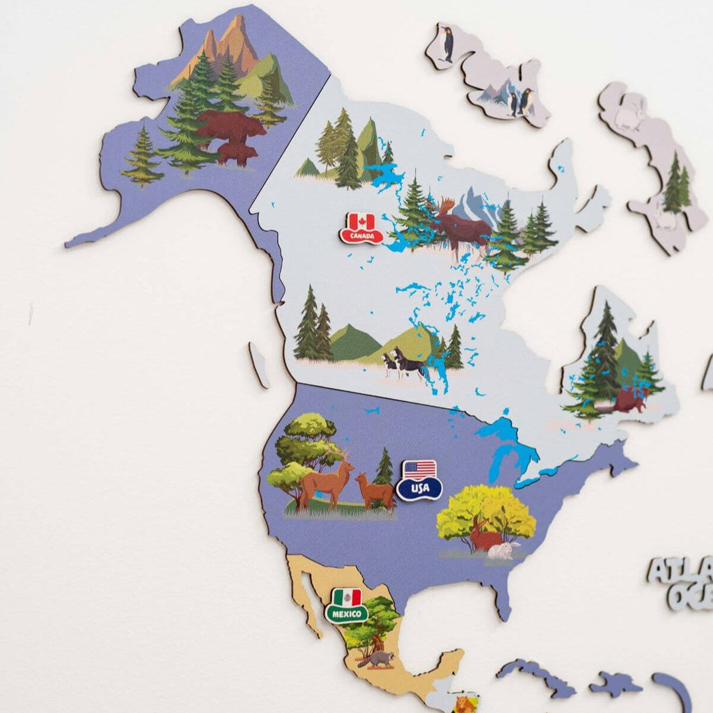 Nursery World Map Indigo