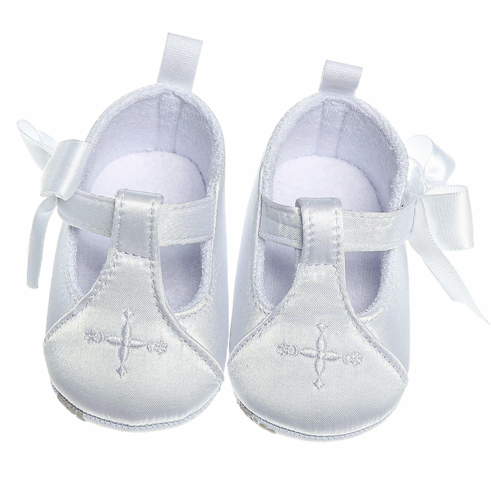 Booulfi Baby Girls Baptism Christening Shoes Booties White Size 12-18 Months