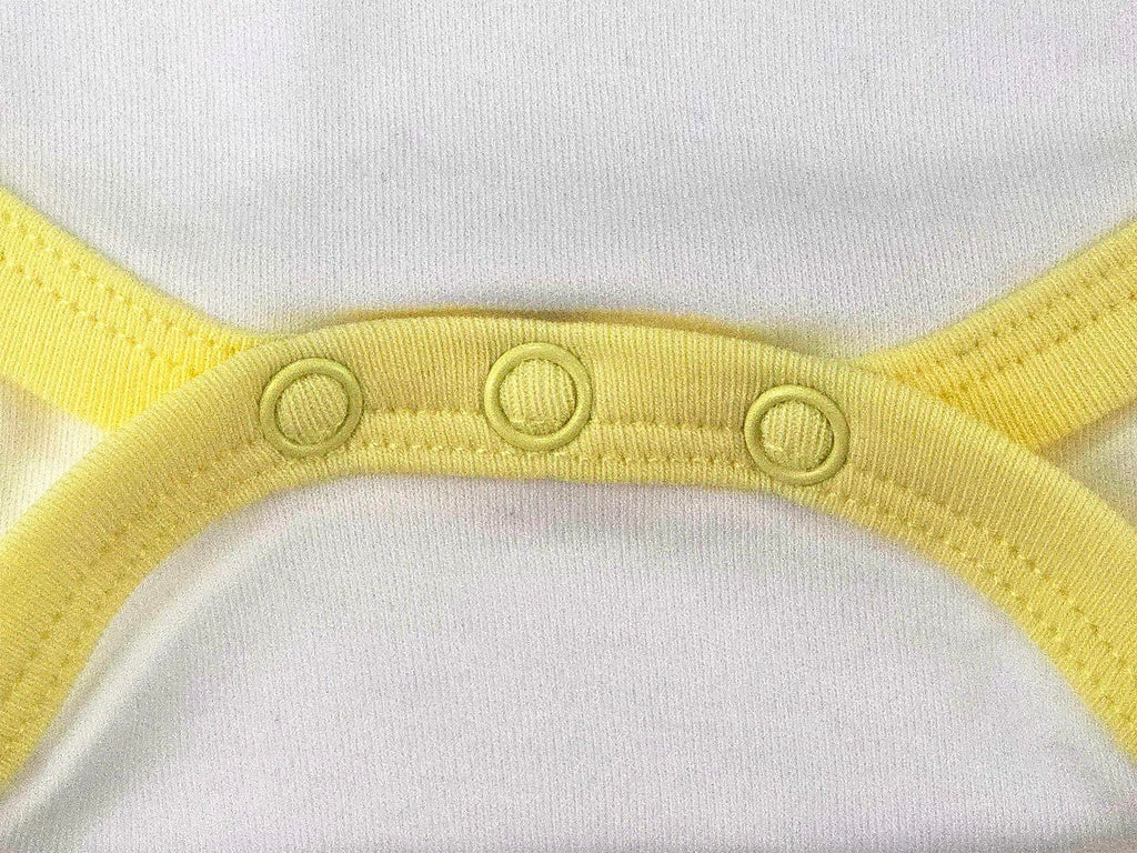 HippoHugs Organic Cotton Baby Sleeveless Footless Romper Yellow Bunny Size 3-6M