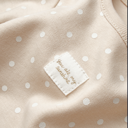 Brown Short Sleeve Polka Dot Organic